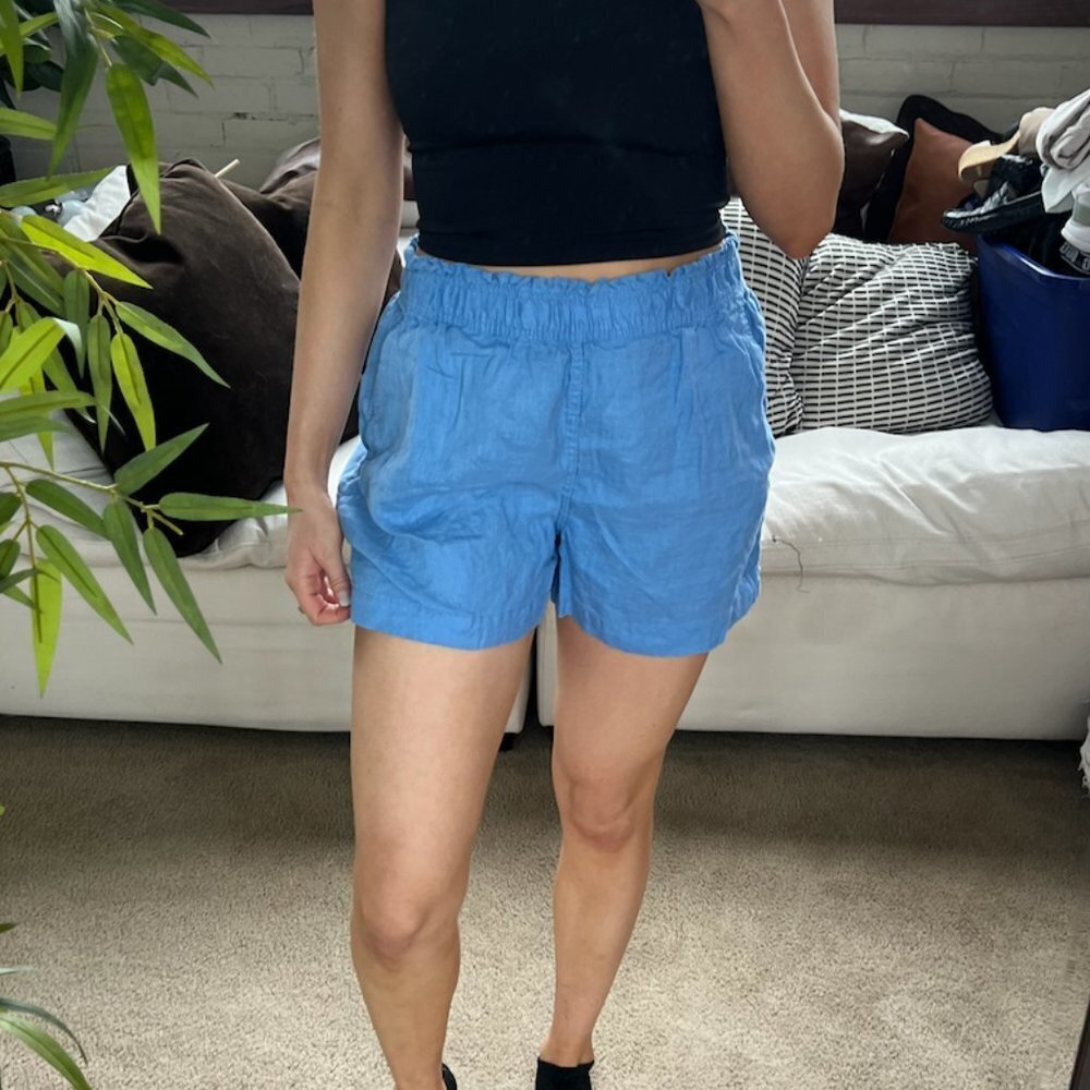 H&M Blue Linen Shorts - Picture 3 of 6